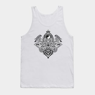 Yin and Yang Mandala Design with Birds Tank Top